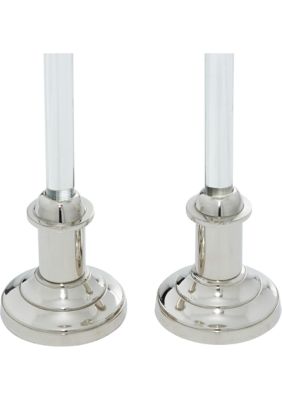 Glam Aluminum Metal Candle Holder - Set of 2