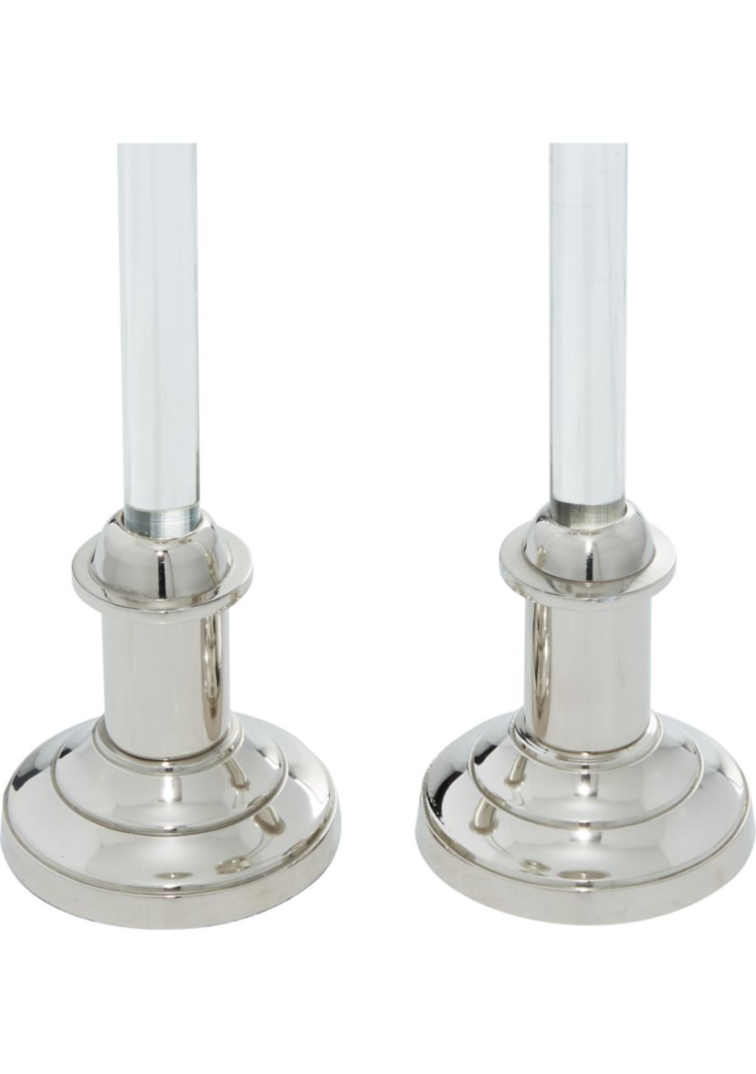 Glam Aluminum Metal Candle Holder - Set of 2