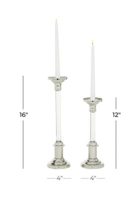 Glam Aluminum Metal Candle Holder - Set of 2