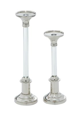 Glam Aluminum Metal Candle Holder - Set of 2