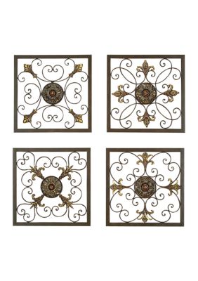 Rustic Metal Wall Decor - Set of 4