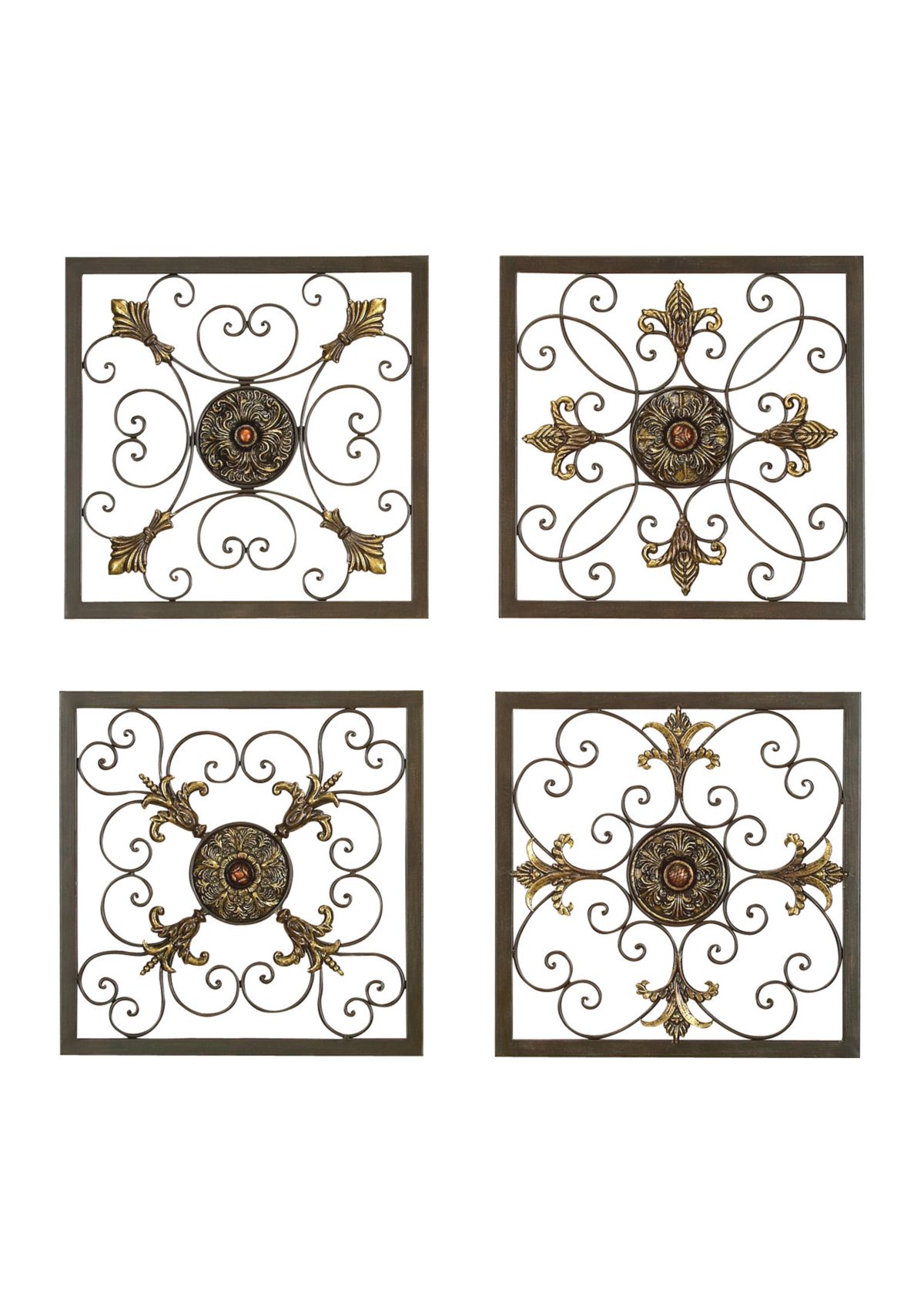 Rustic Metal Wall Decor - Set of 4