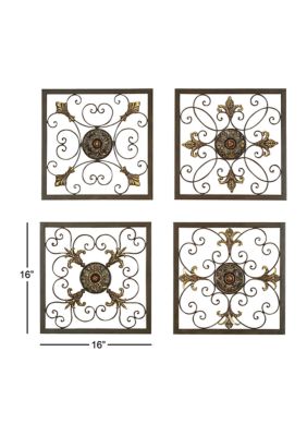 Rustic Metal Wall Decor - Set of 4