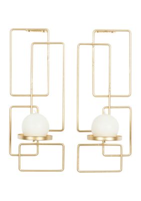 Contemporary Metal Wall Sconce - Set of 2