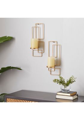 Contemporary Metal Wall Sconce - Set of 2