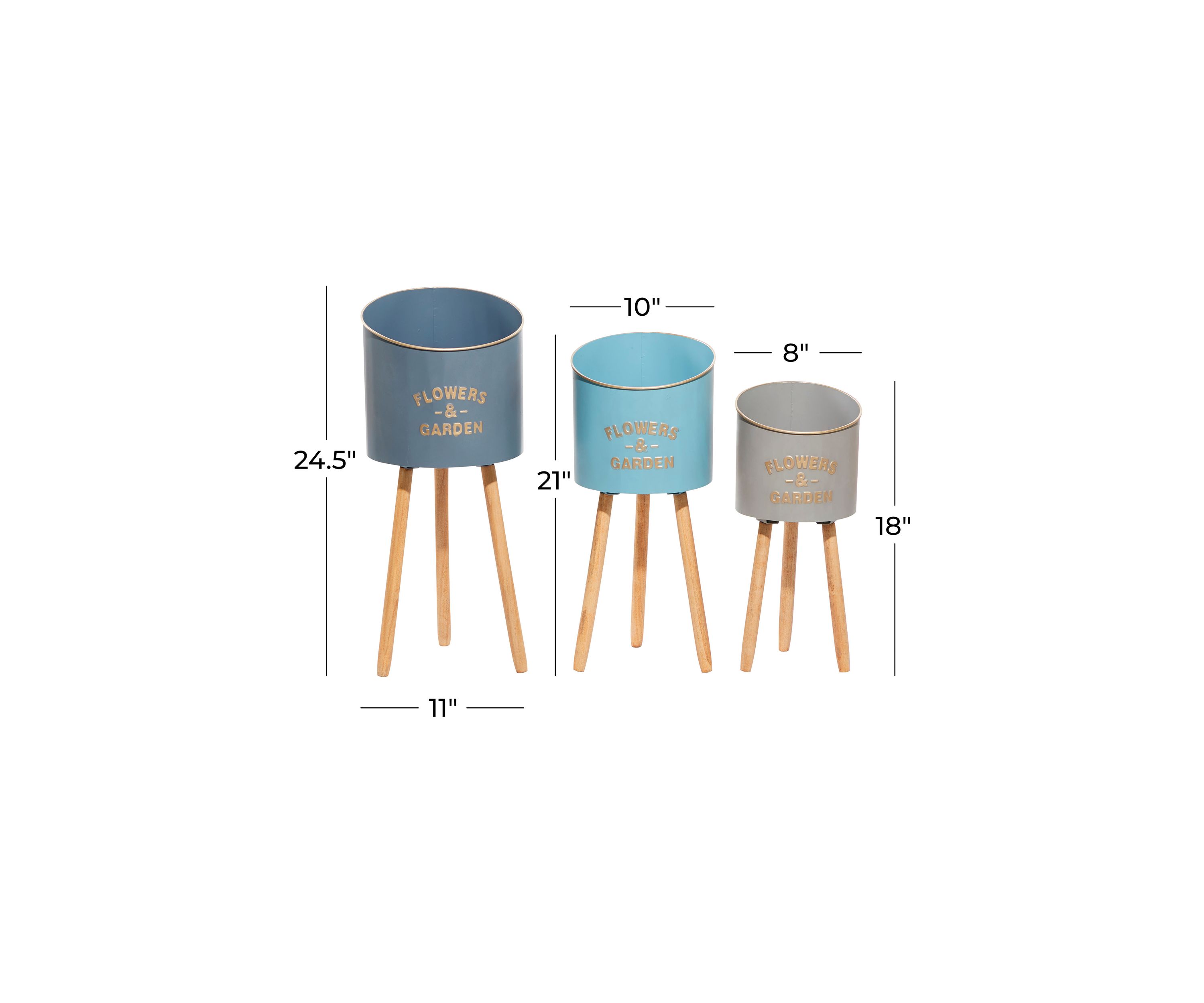 Farmhouse Metal Planter - Set of 3