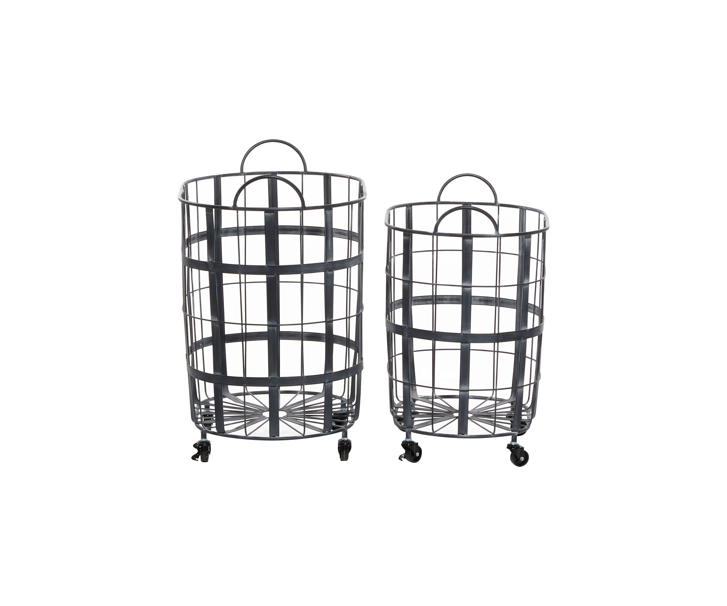 Industrial Metal Storage Basket - Set of 2