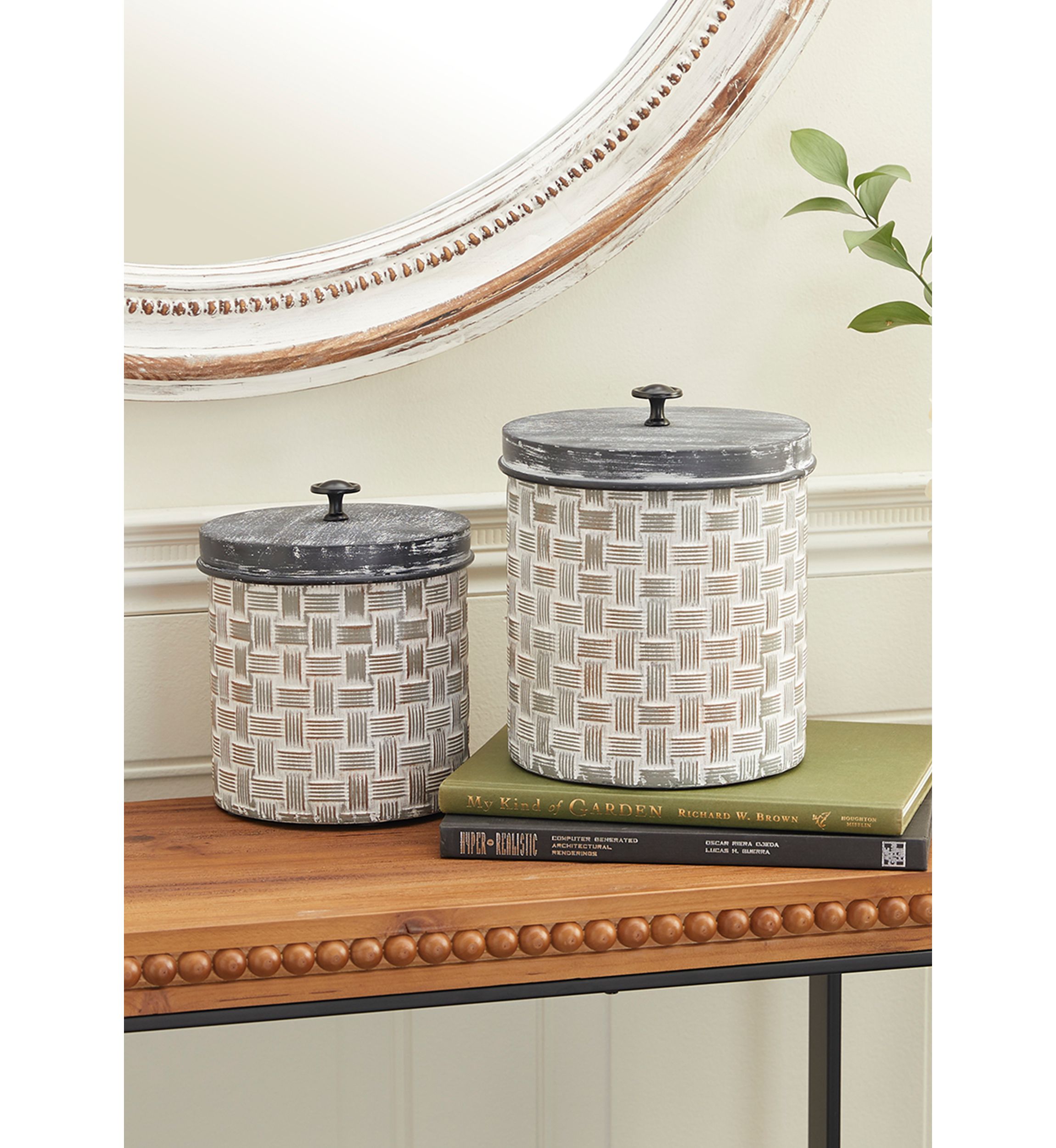 Farmhouse Metal Decorative Jars - Set of 2