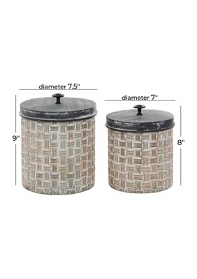 Farmhouse Metal Decorative Jars - Set of 2