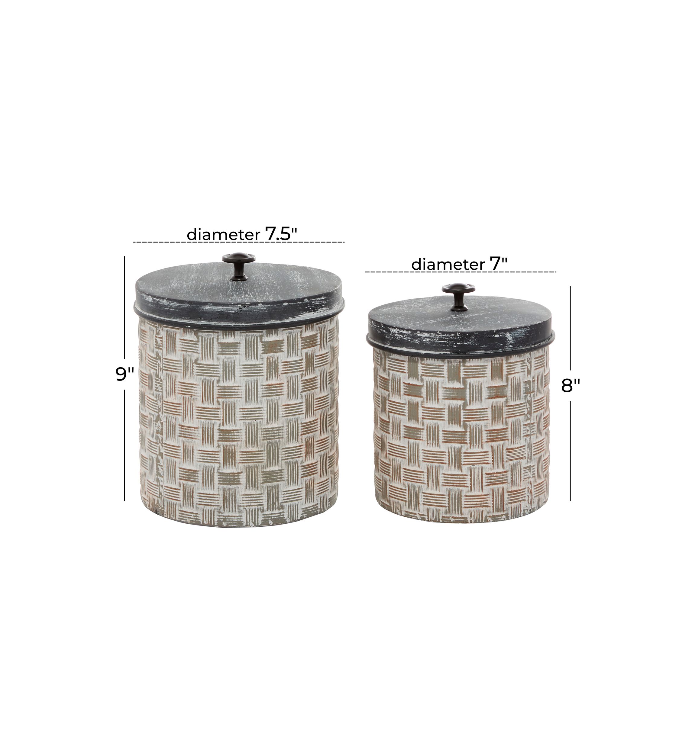 Farmhouse Metal Decorative Jars - Set of 2