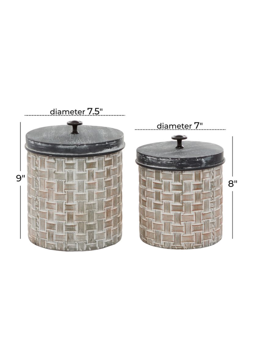 Farmhouse Metal Decorative Jars - Set of 2