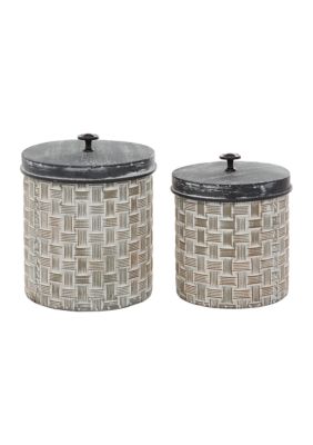 Farmhouse Metal Decorative Jars - Set of 2