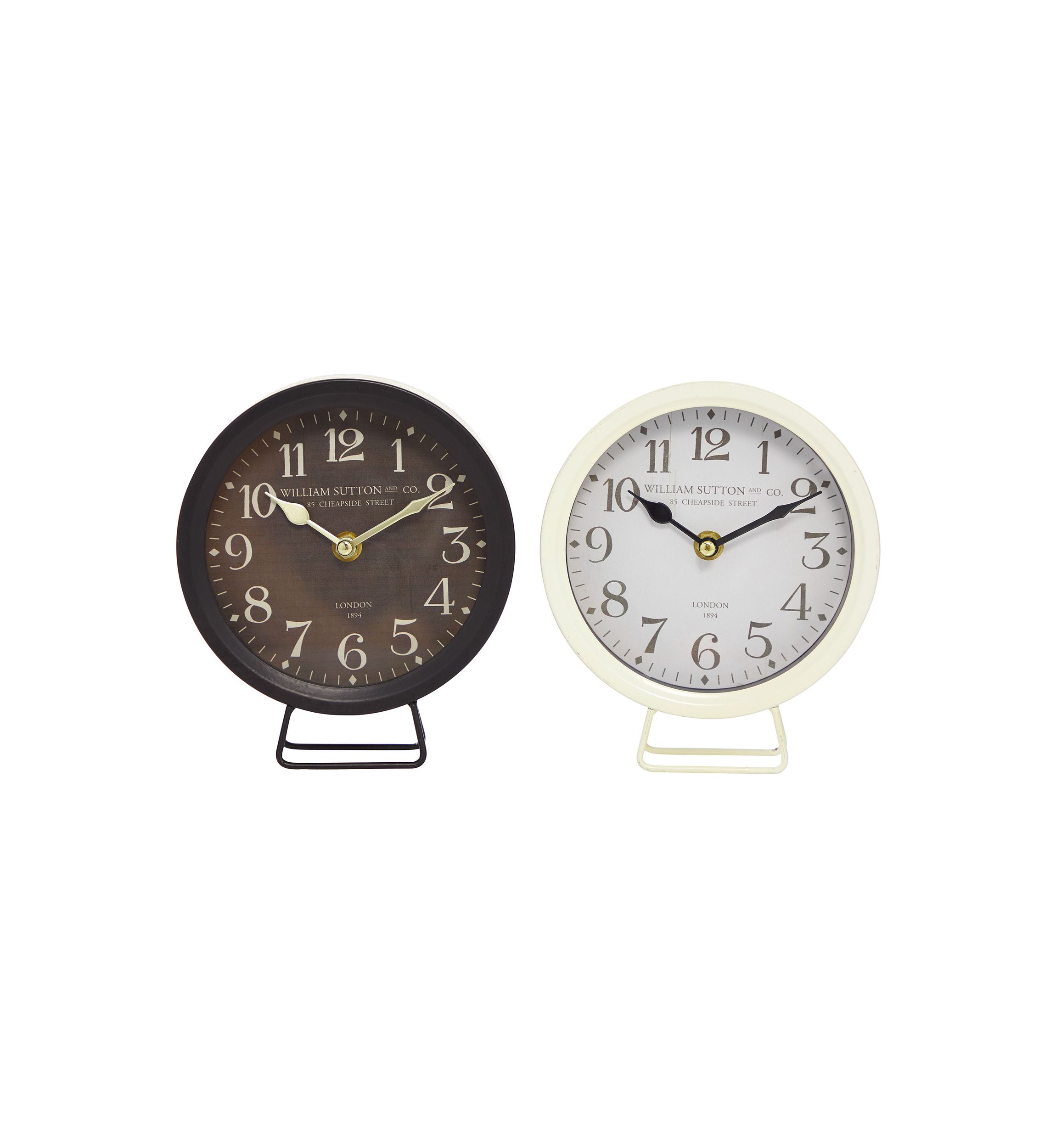 Vintage Metal Clock - Set of 2