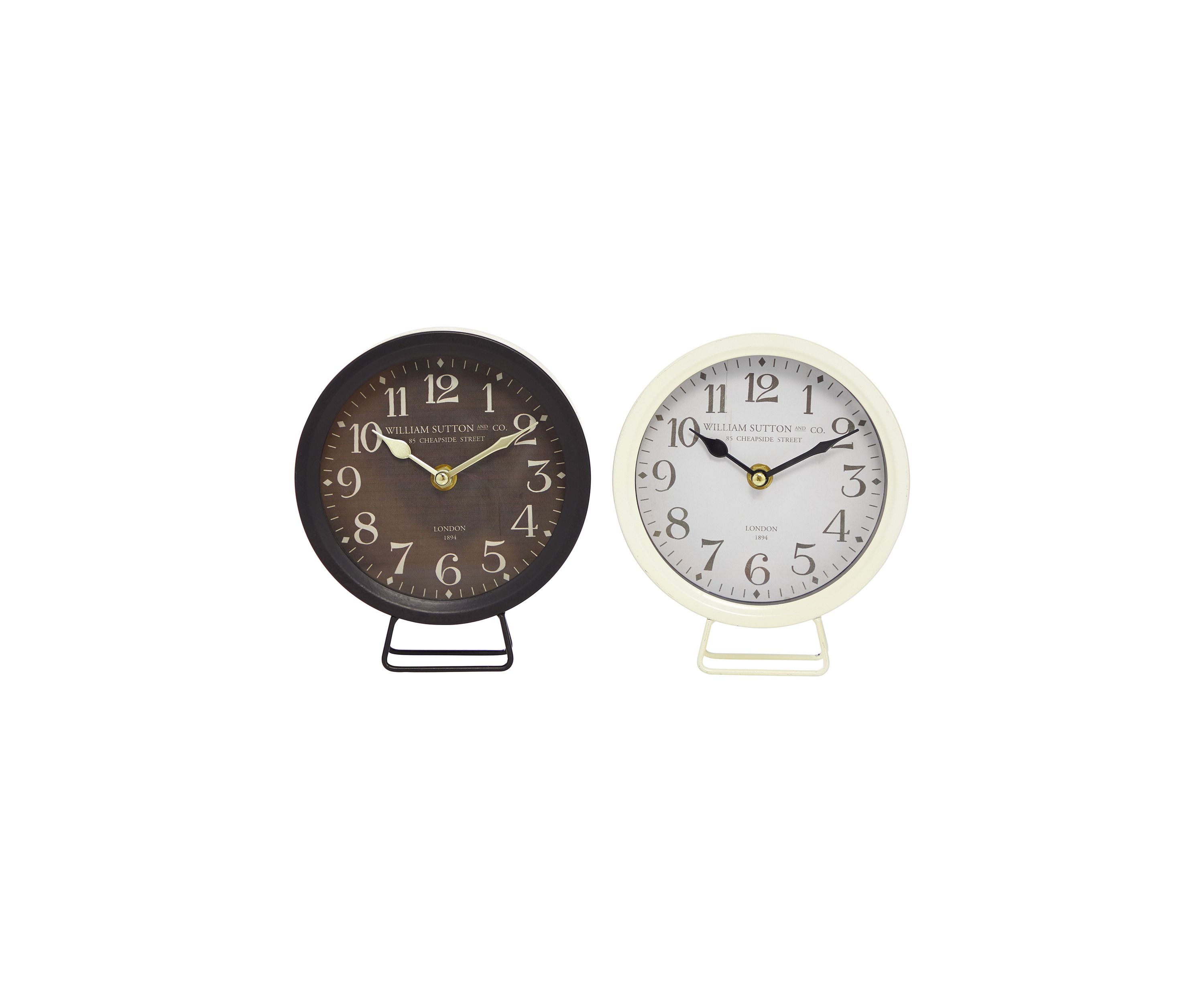 Vintage Metal Clock - Set of 2