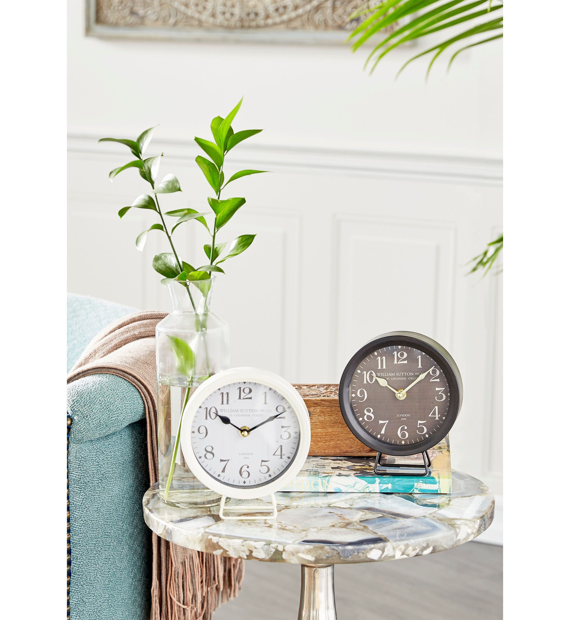Vintage Metal Clock - Set of 2