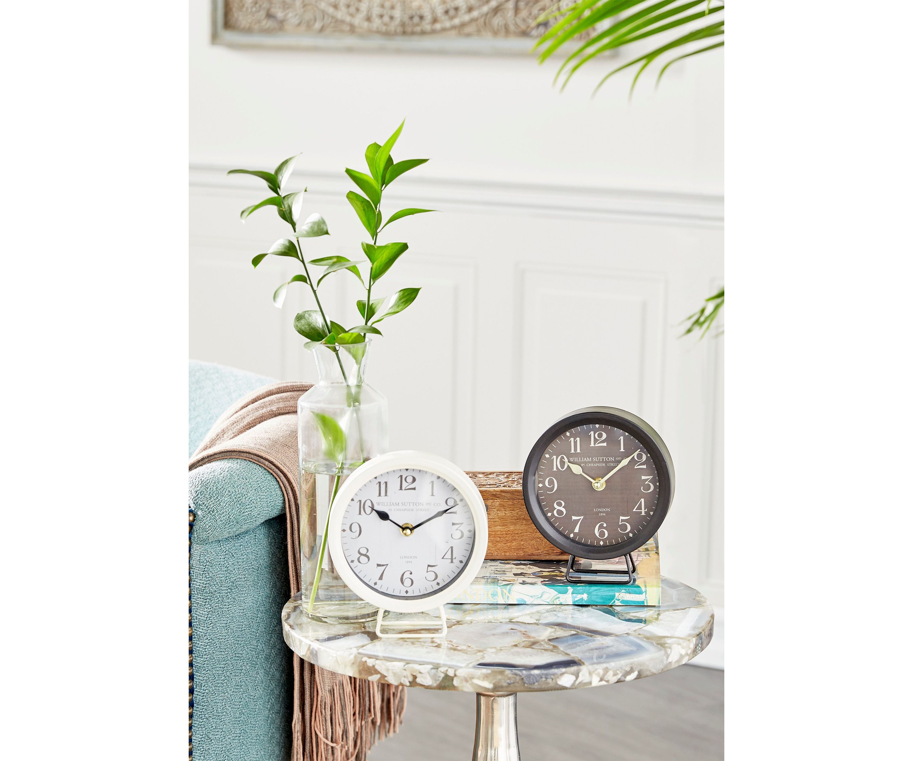 Vintage Metal Clock - Set of 2