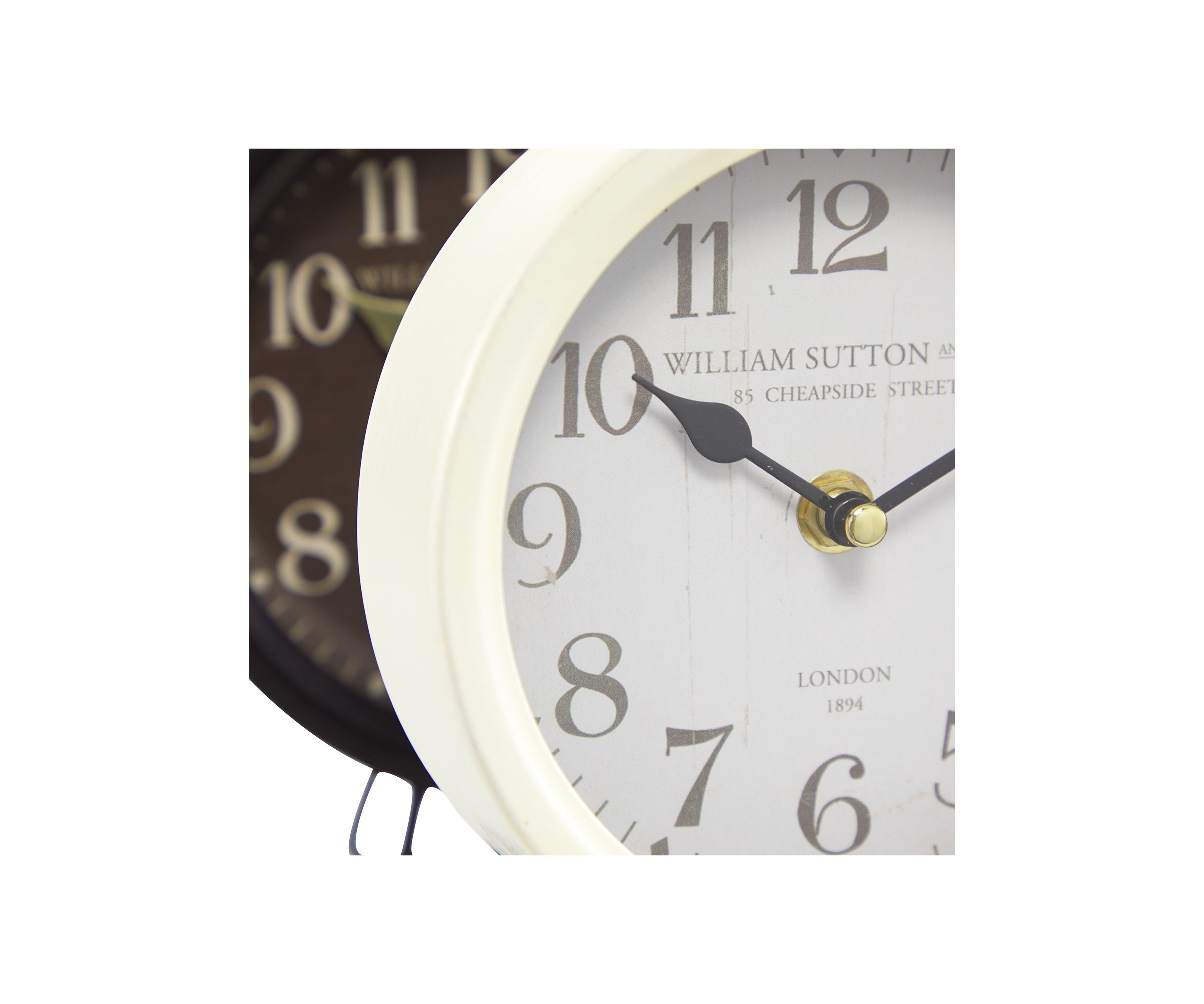 Vintage Metal Clock - Set of 2