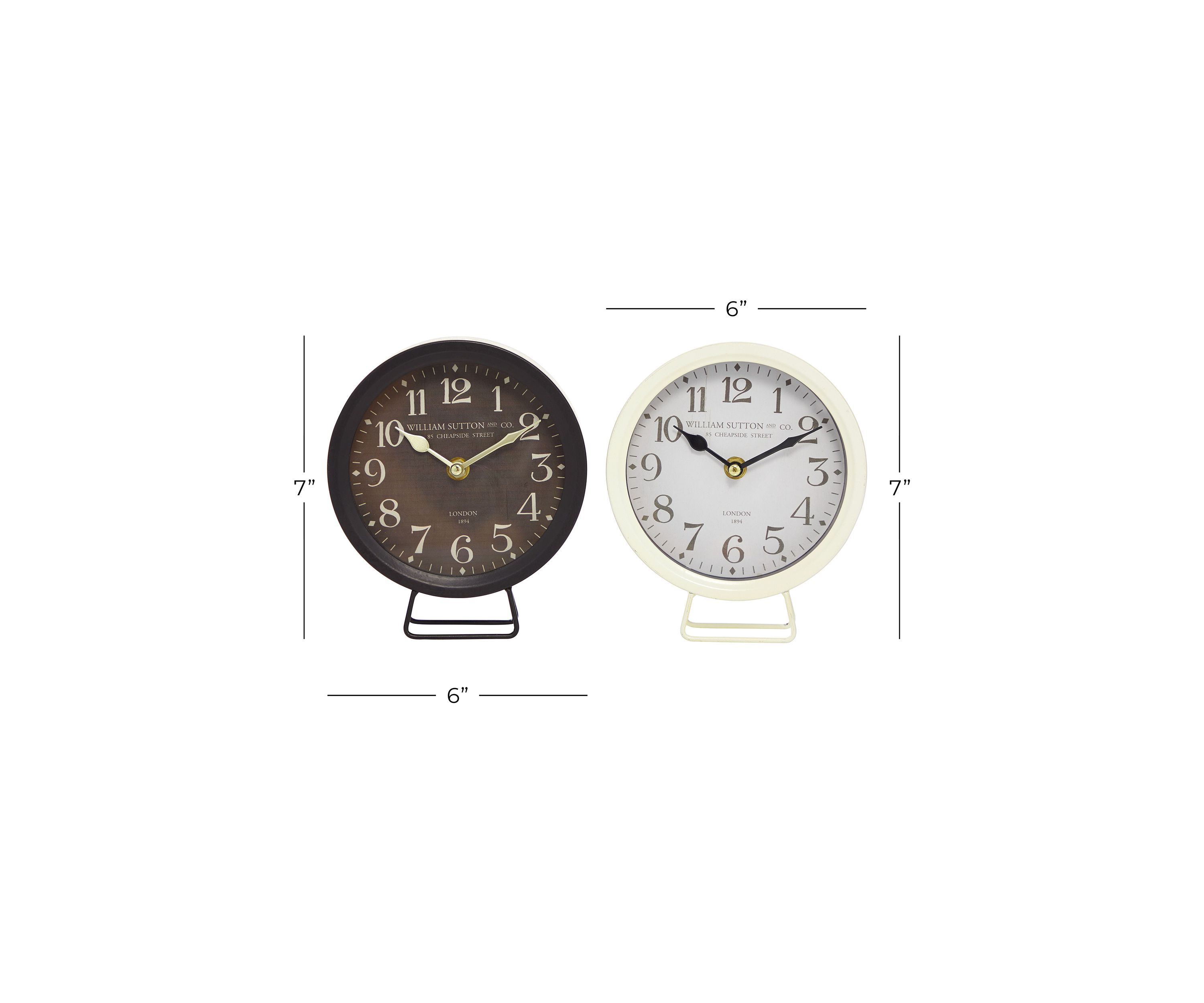 Vintage Metal Clock - Set of 2