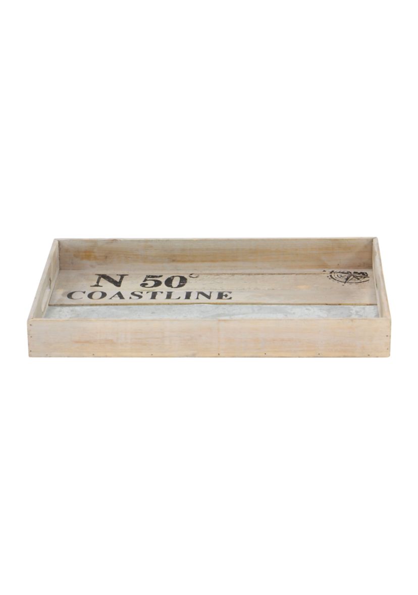 Coastal Wood Tray - Set of 2