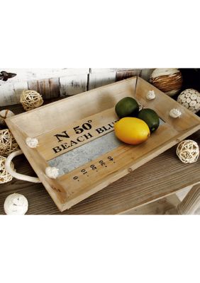 Coastal Wood Tray - Set of 2