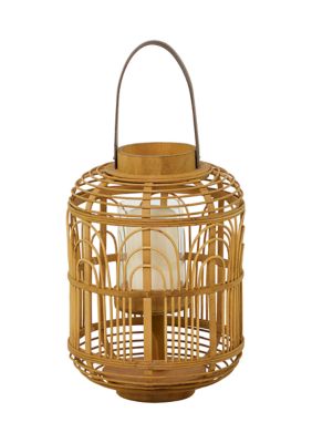 Bohemian Bamboo Wood Candle Lantern