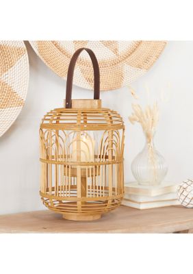 Bohemian Bamboo Wood Candle Lantern