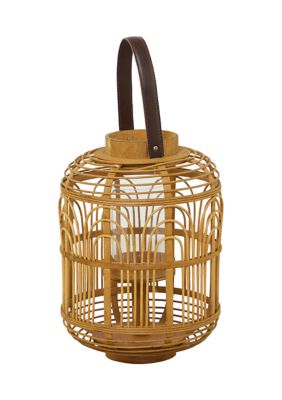 Bohemian Bamboo Wood Candle Lantern