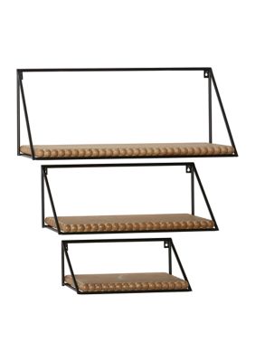 Industrial Metal Wall Shelf - Set of 3