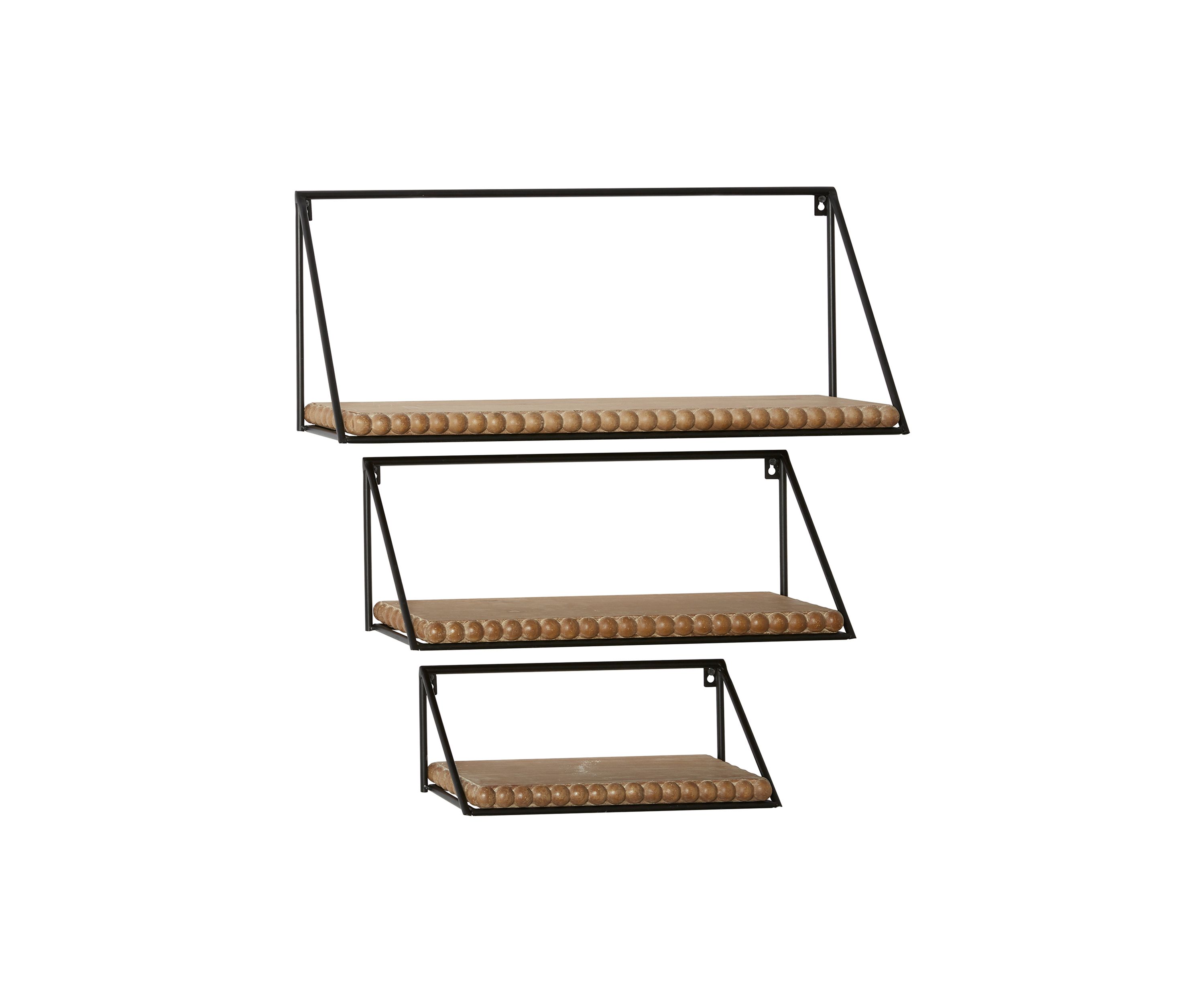 Industrial Metal Wall Shelf - Set of 3