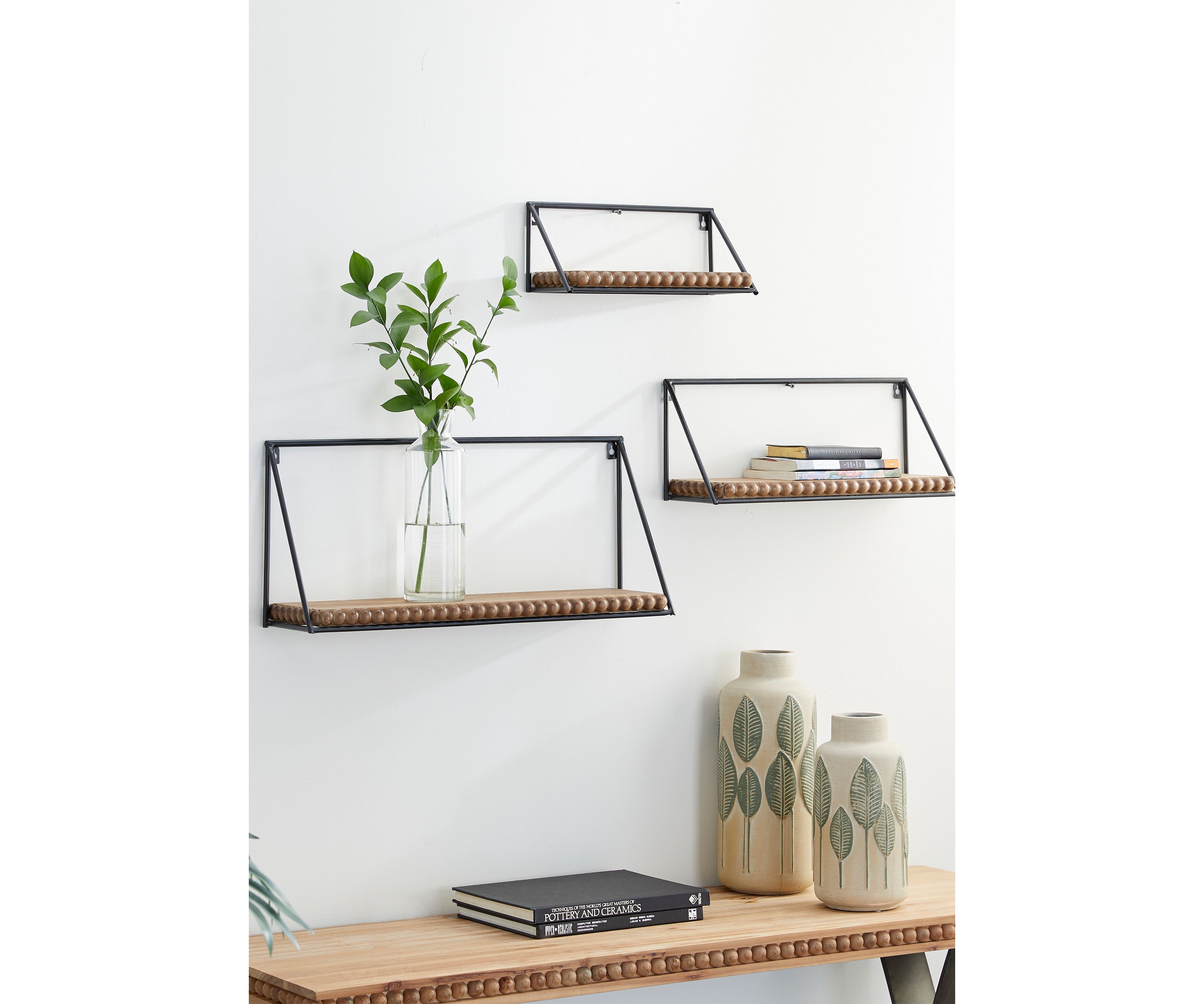 Industrial Metal Wall Shelf - Set of 3