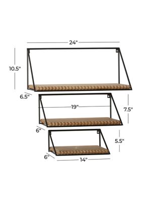 Industrial Metal Wall Shelf - Set of 3