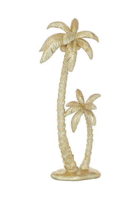 Monroe Lane Gold Polyresin Coastal Palm Tree Sculpture