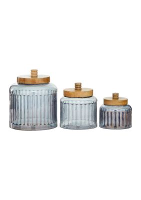 Farmhouse Glass Decorative Jars - Set of 3