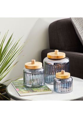 Farmhouse Glass Decorative Jars - Set of 3