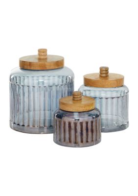 Farmhouse Glass Decorative Jars - Set of 3