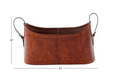 Rustic Leather Magazine Holder