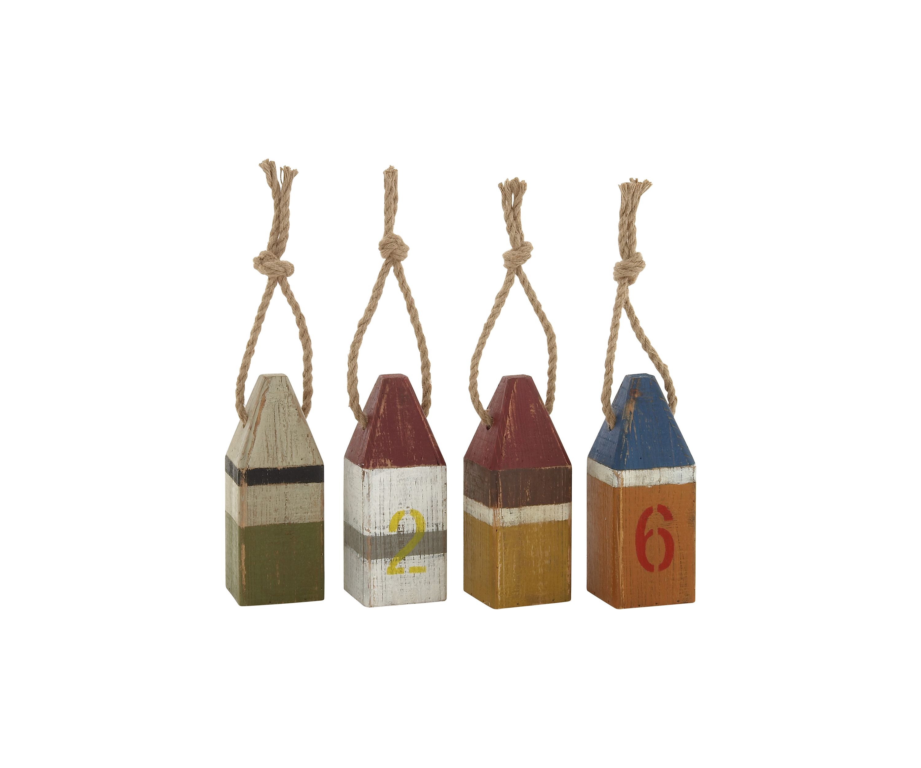 Coastal Wood Sculpture - Set of 4