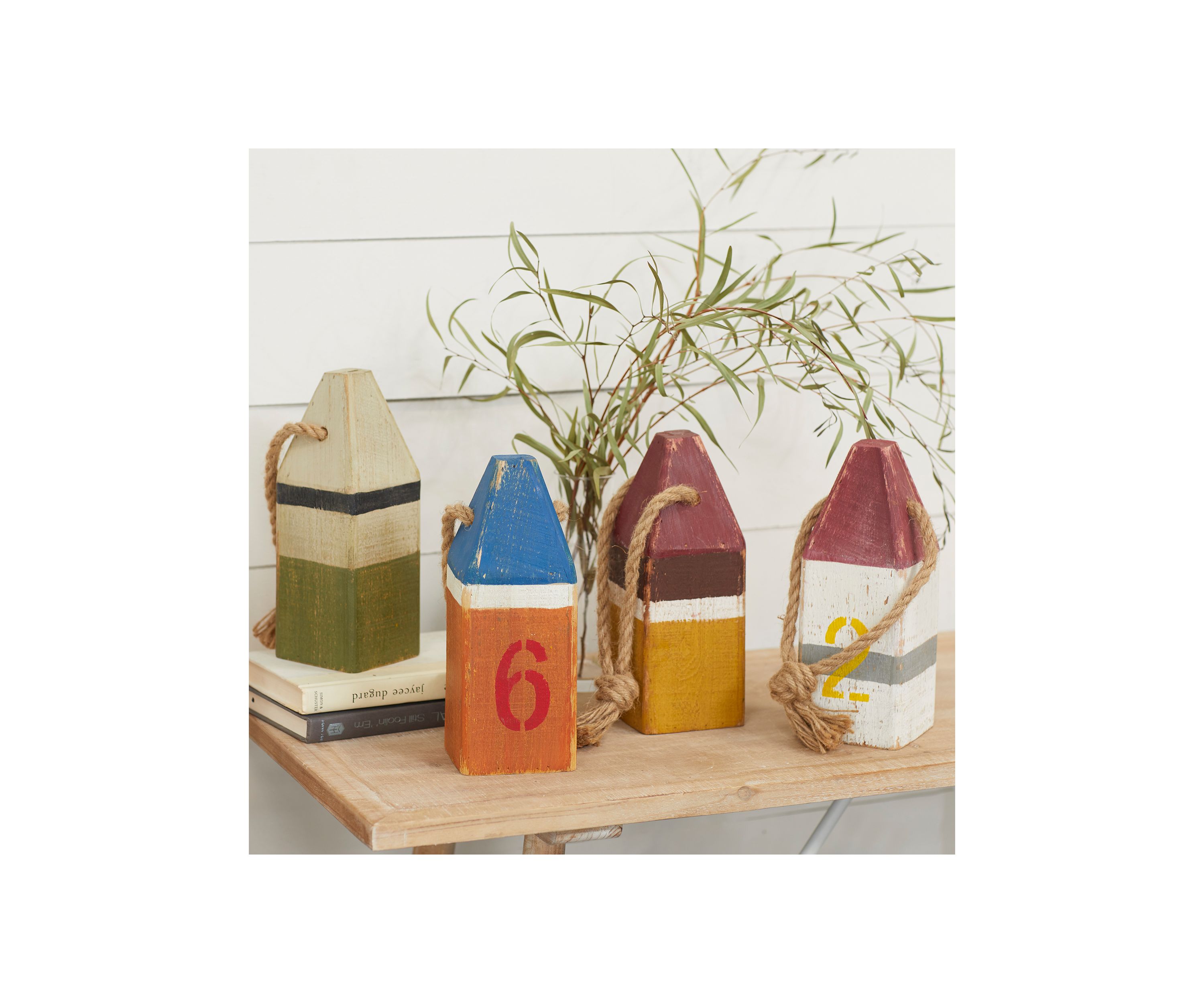 Coastal Wood Sculpture - Set of 4