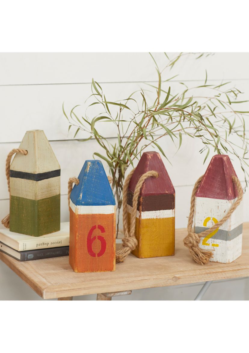 Coastal Wood Sculpture - Set of 4