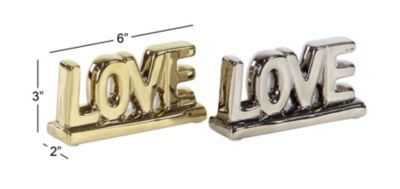 Glam Porcelain Ceramic Decorative Sign - Set of 2