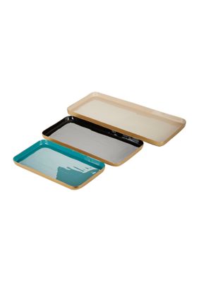 Contemporary Metal Tray - Set of 3