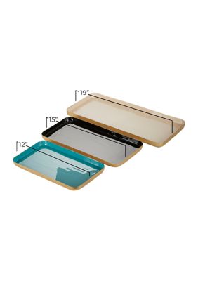 Contemporary Metal Tray - Set of 3