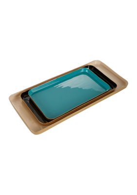 Contemporary Metal Tray - Set of 3