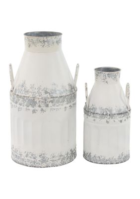 Farmhouse Metal Decorative Jars - Set of 2