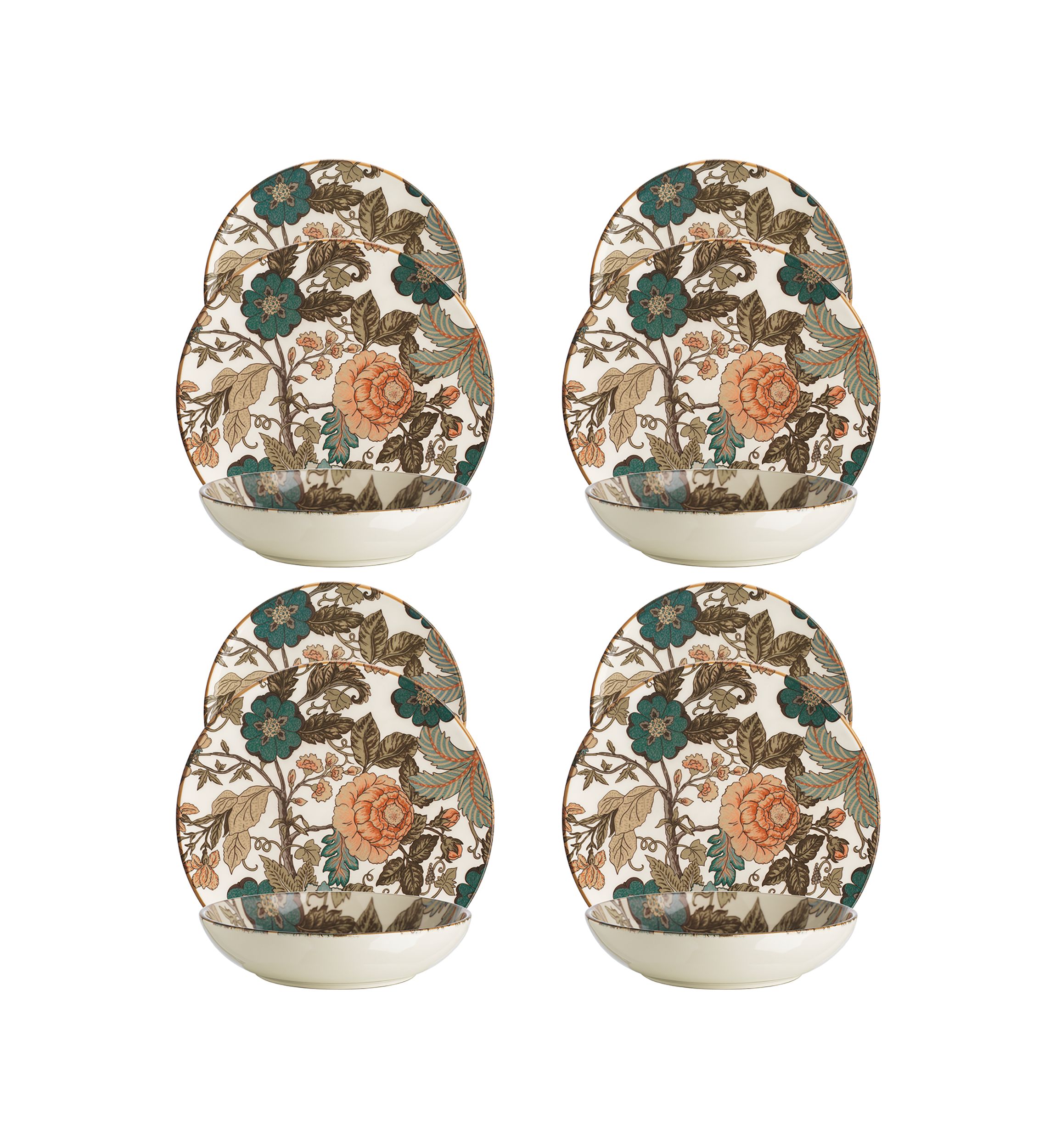 Amadora Garden Floral 12-Piece Dinnerware Set