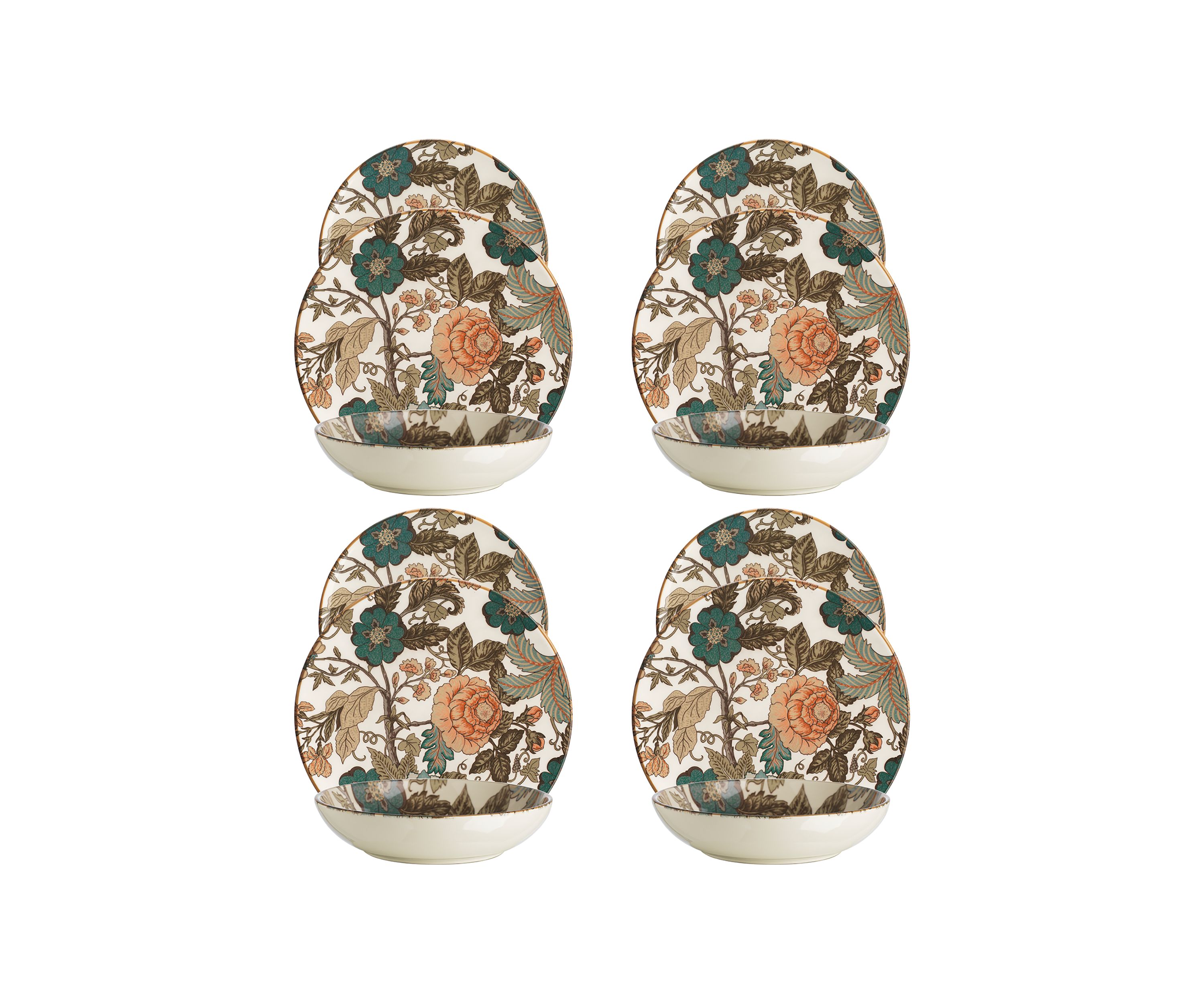 Amadora Garden Floral 12-Piece Dinnerware Set