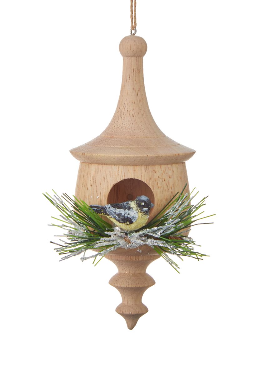 Wooden Birdhouse Ornament