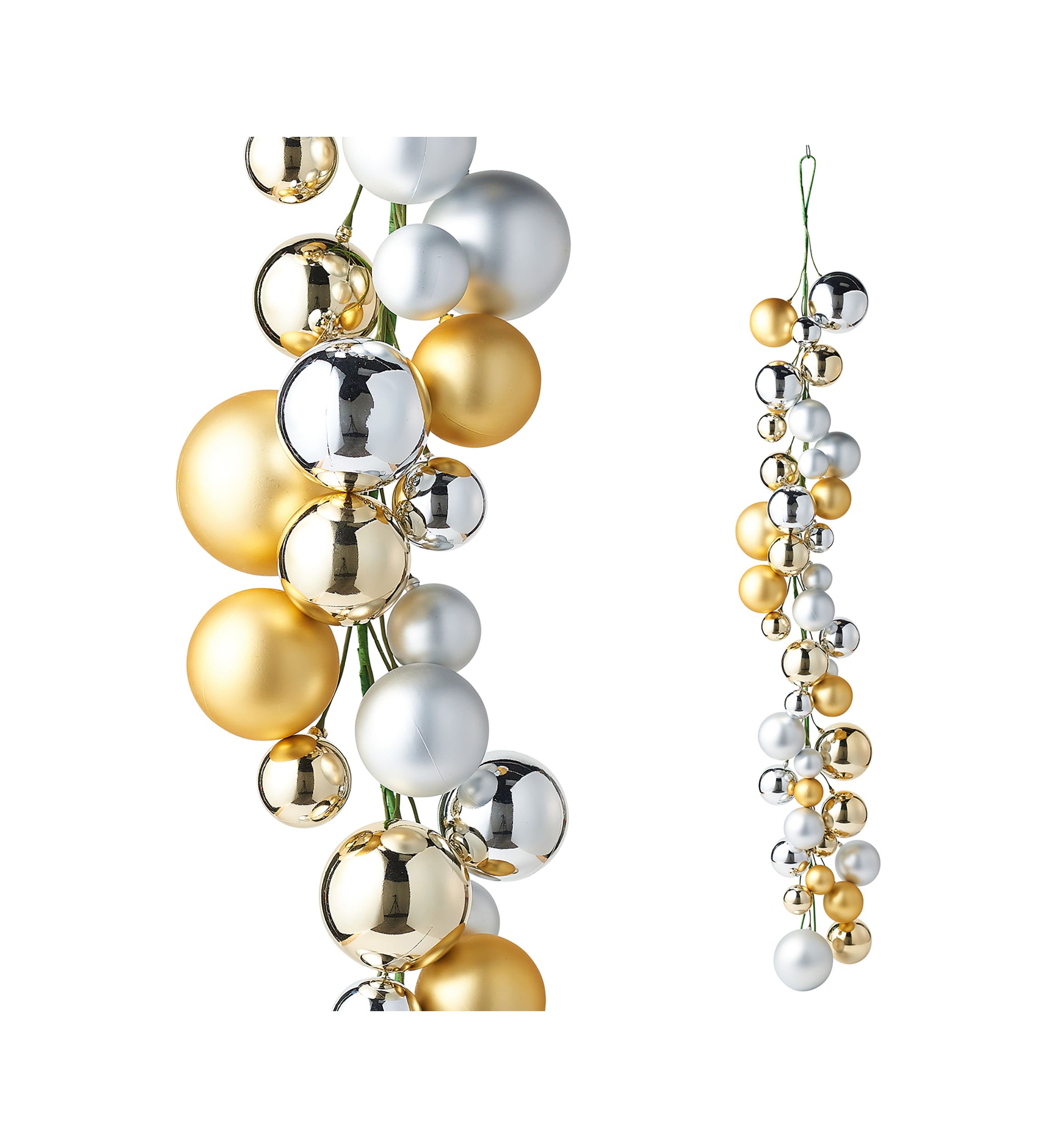 Gold and Silver Ornament Garland