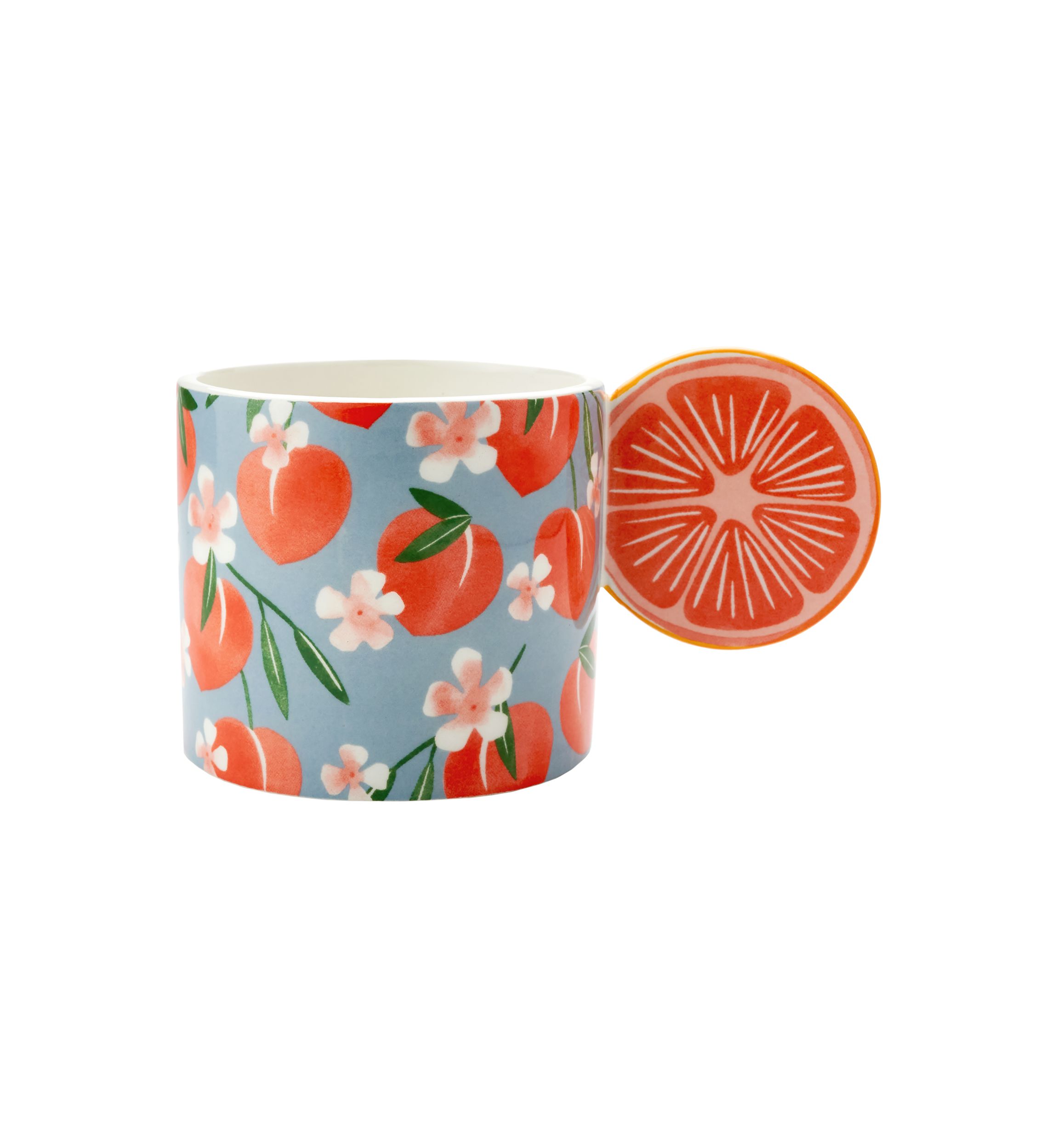 Orange Fruit Mug with Figural Handle
