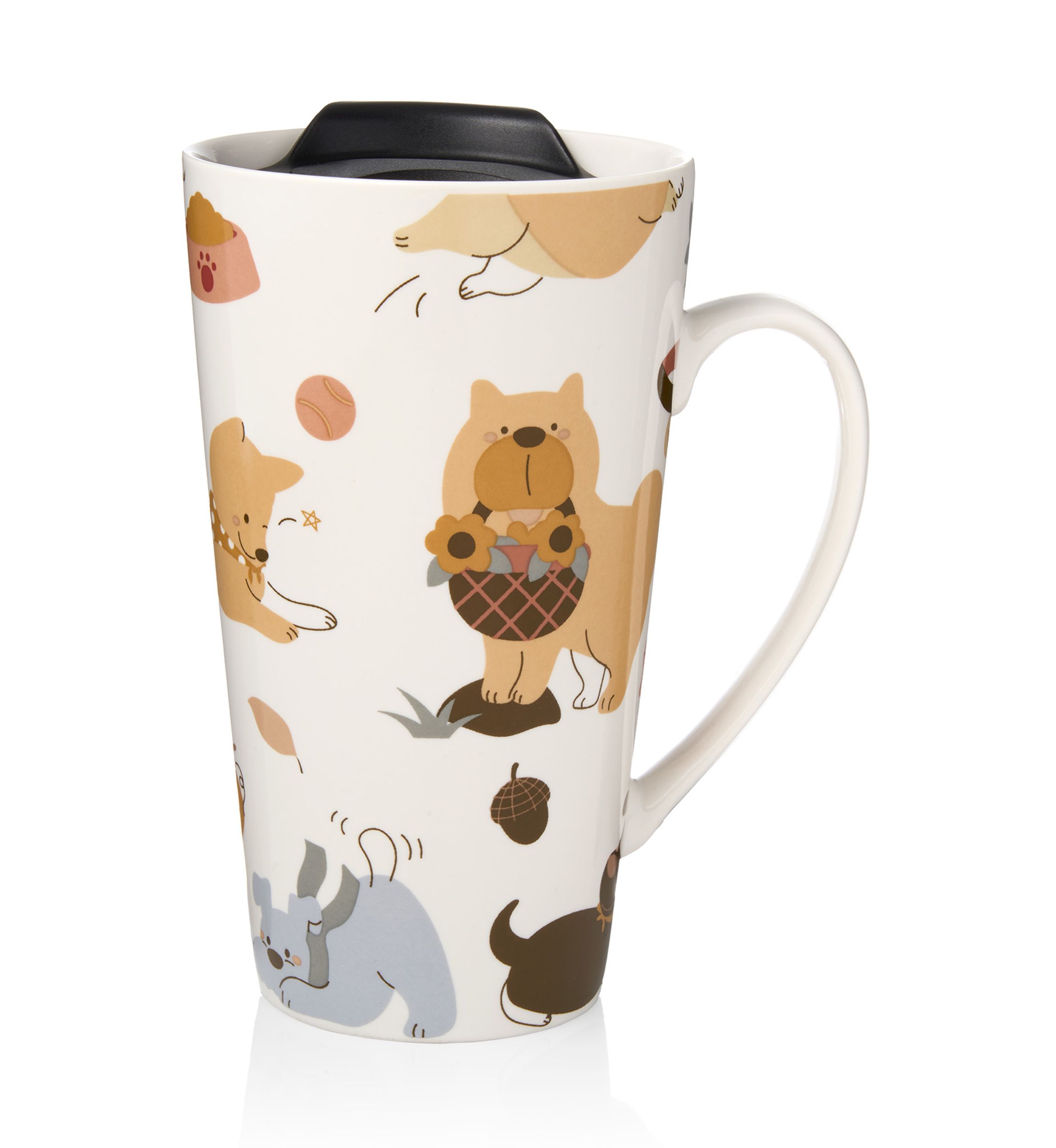 Fall Dogs Travel Mug with Lid